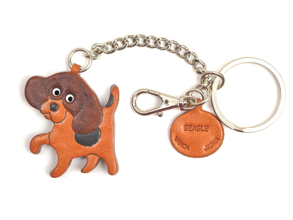 6285 Beagle Leather Dog Bag/Key Ring Charm VANCA Craft-Collectible Keychain
